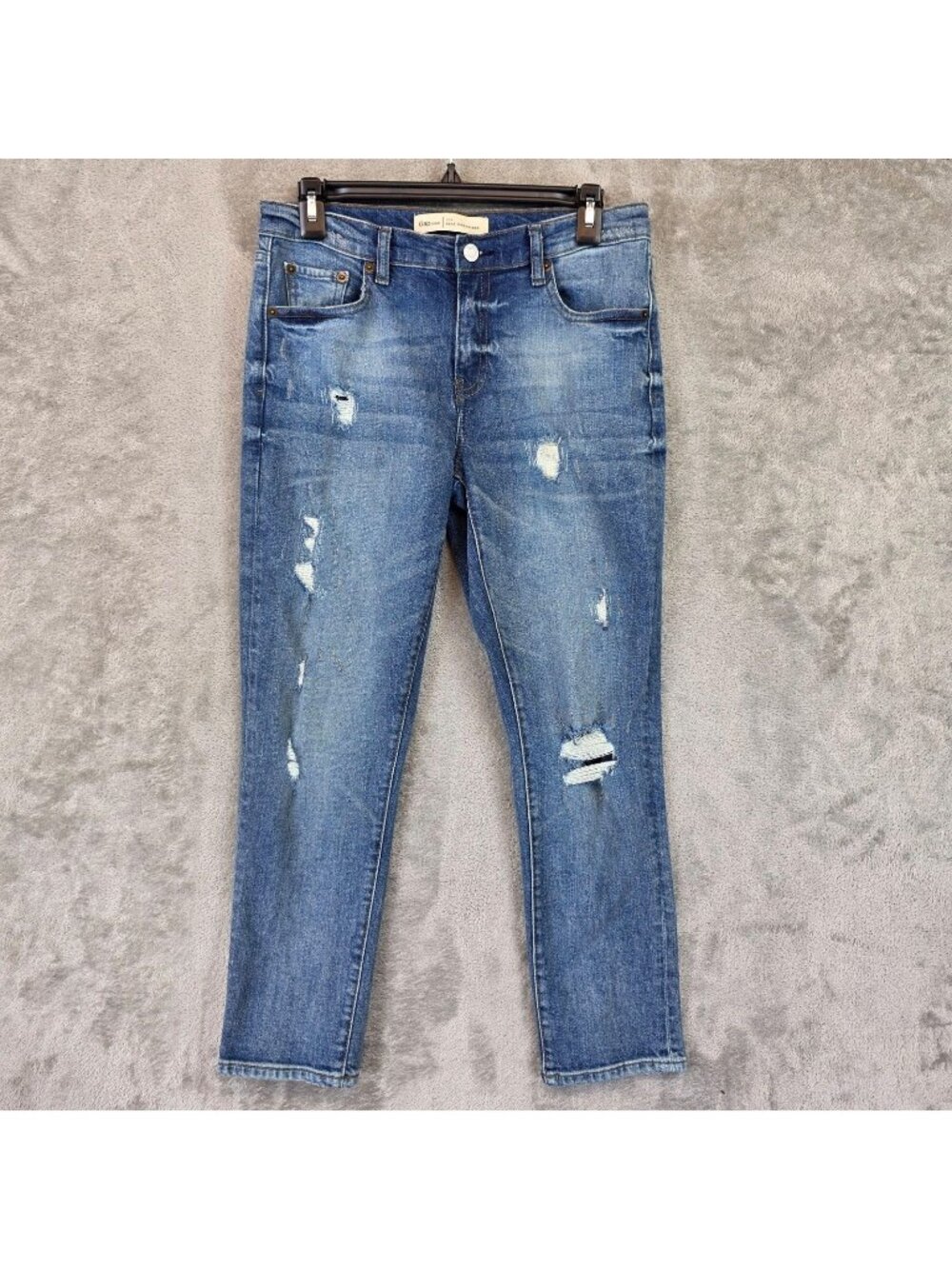 Gap 1969 Best Girlfriend Jeans Womens 4R Blue Med Wash Distressed Stretch